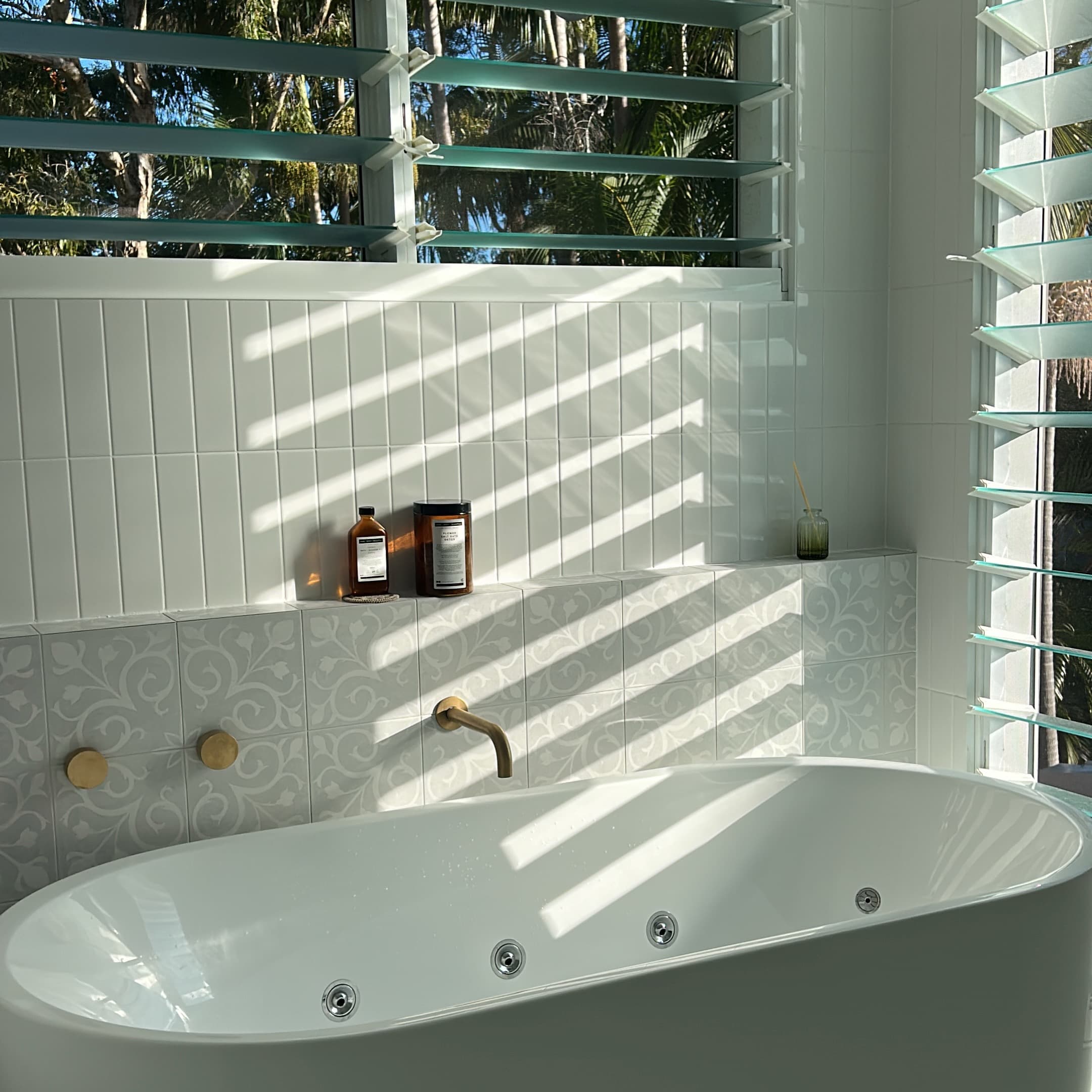 Luxury freestanding spa bath installation